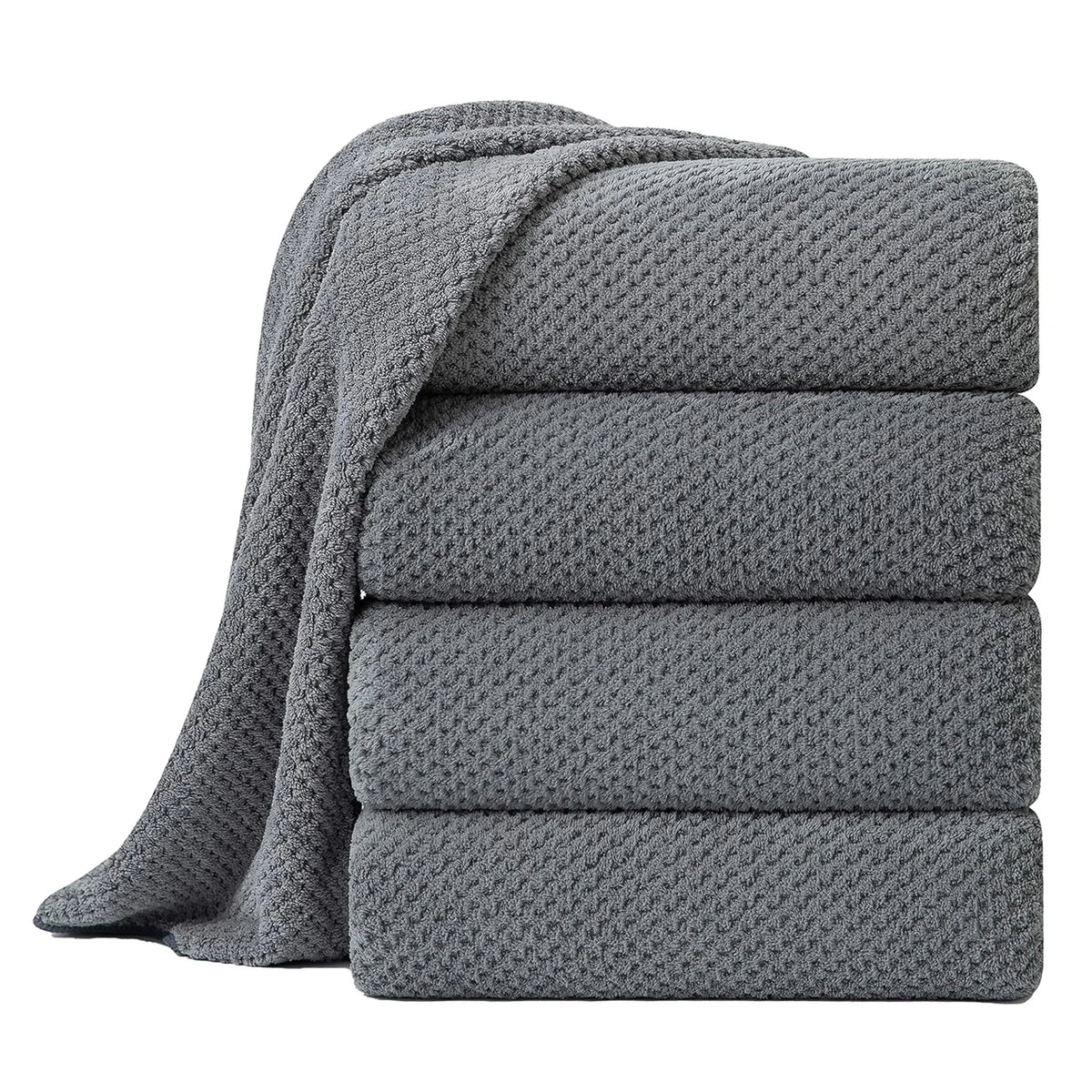 4-Pack Microfiber Bath Towel Set, 35.4"x67" Soft Absorbent Quick Dry