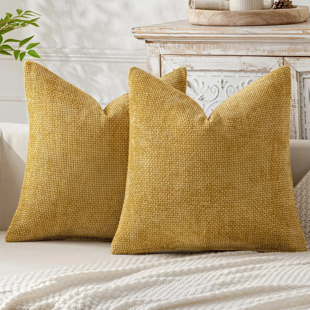 Dark Green Chenille Decorative Cushion Cover