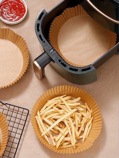 50-Pack Non-Stick Air Fryer Liners for Baking & Microwave Ovens