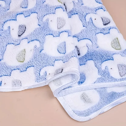 Cartoon Elephant Flannel Pet Blanket, Dogs & Cats