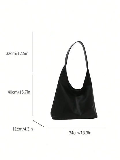 Large Capacity Solid Color Shoulder & Tote Bag