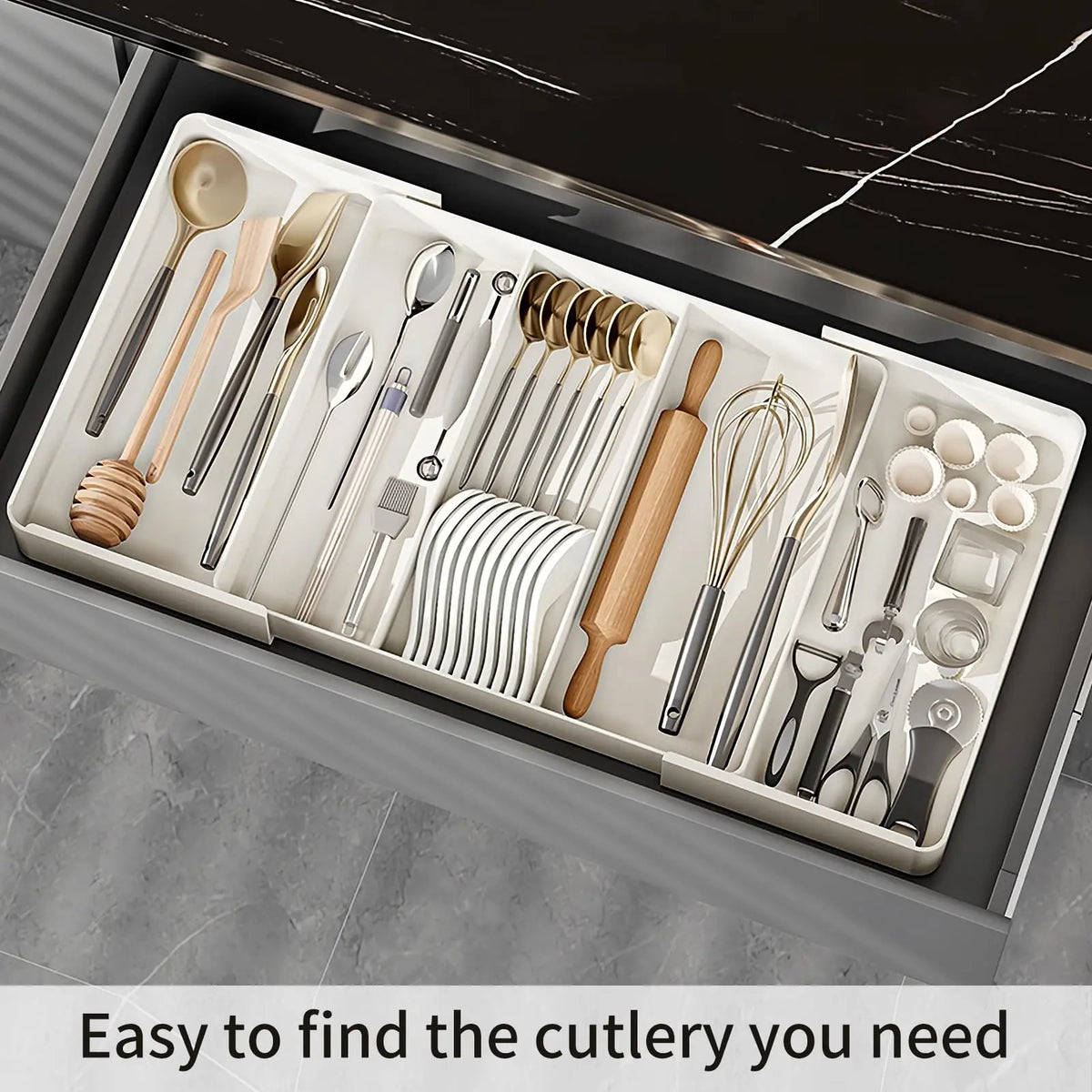 Expandable Cutlery Tray, Kitchen Drawer Organizer
