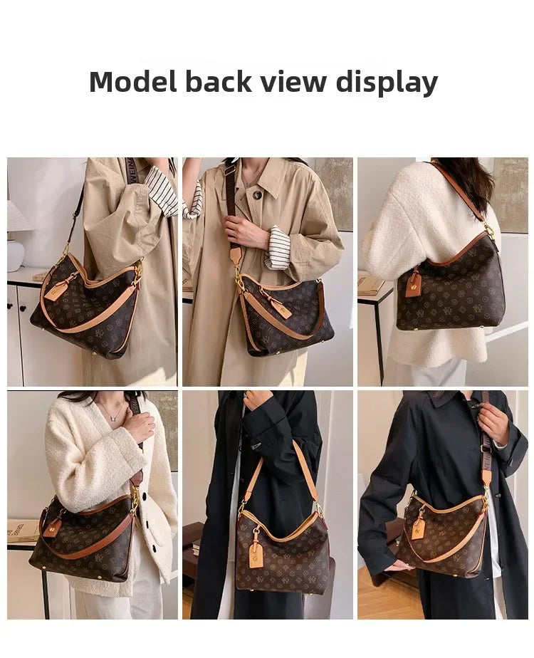 Beige Printed Commuter Tote, Large Capacity