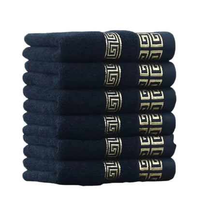 Black Cotton Embroidered Hotel Quality Bath Towel — Face & Body