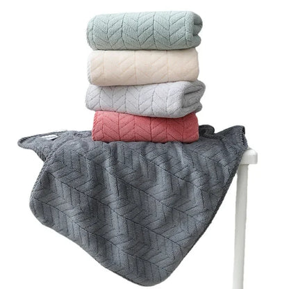 Thickened Coral Velvet Cotton Bath Towel — Soft & Quick-Dry
