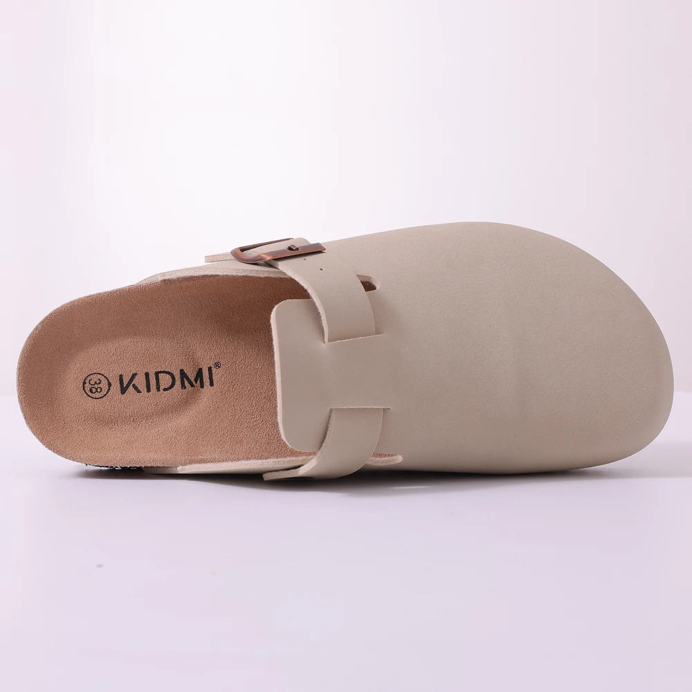Men’s Suede Clogs — Soft Leather Cork Sandals with Arch Support