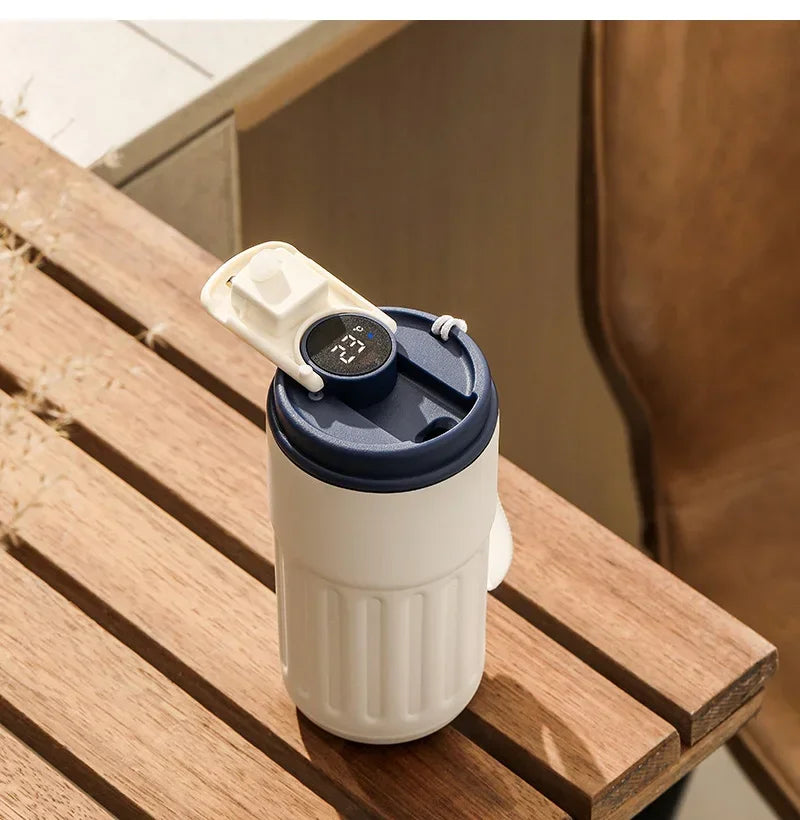 Smart Temperature Display Thermos Bottle 450ml – 316 Stainless Steel Portable Coffee Mug