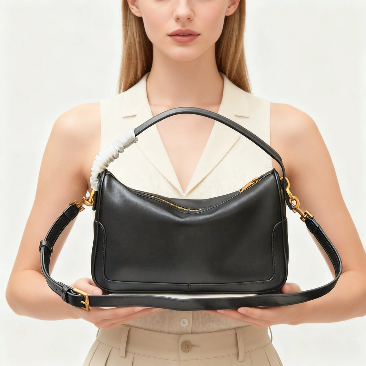 Portable Soft Leather Chain Handbag