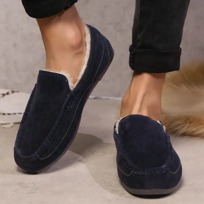 Winter Men Shoes Plush Warm Men Loafers Fashion Comfortable Casual Men Loafers Shoes Soft Sole Non-slip Sneakers Wear-resistant