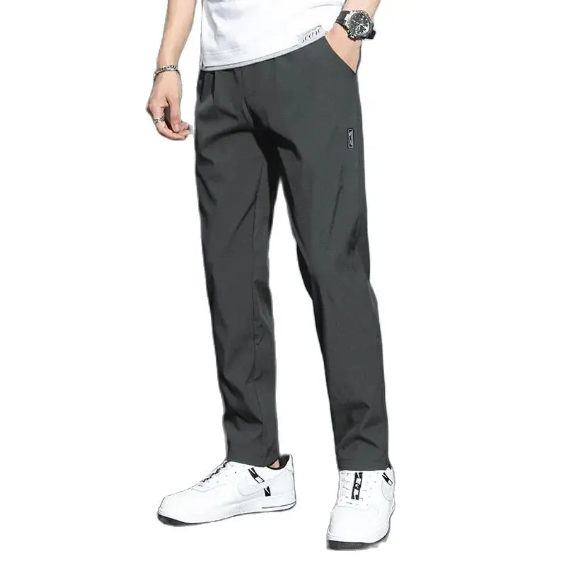 Men's Business Casual Straight Leg Sweatpants — Elastic Breathable Outdoor Pants