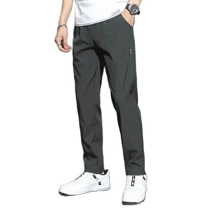 Men's Business Casual Straight Leg Sweatpants — Elastic Breathable Outdoor Pants
