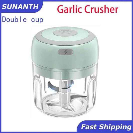 Electric Food Chopper Garlic Crusher Meat Grinder Mini Garlic Press Vegetable Chopper Masher Machine USB Kitchen Gadgets 100ml