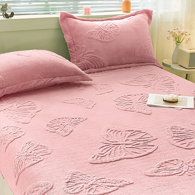 Flannel Fitted Sheet, Soft Thick Bedding, All Seasons