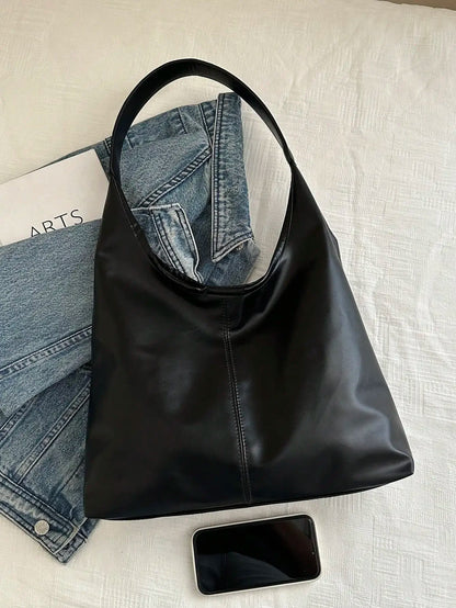 Large Capacity Solid Color Shoulder & Tote Bag
