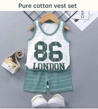 Cotton Tank Top & Shorts Vest Suit Set