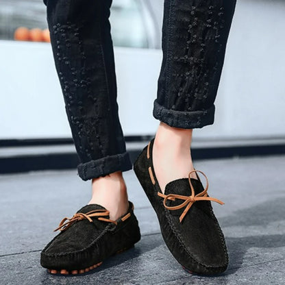 Men's Suede Loafers | Classic Leather Slip-On Driving Flats | Plus Size 38-49
