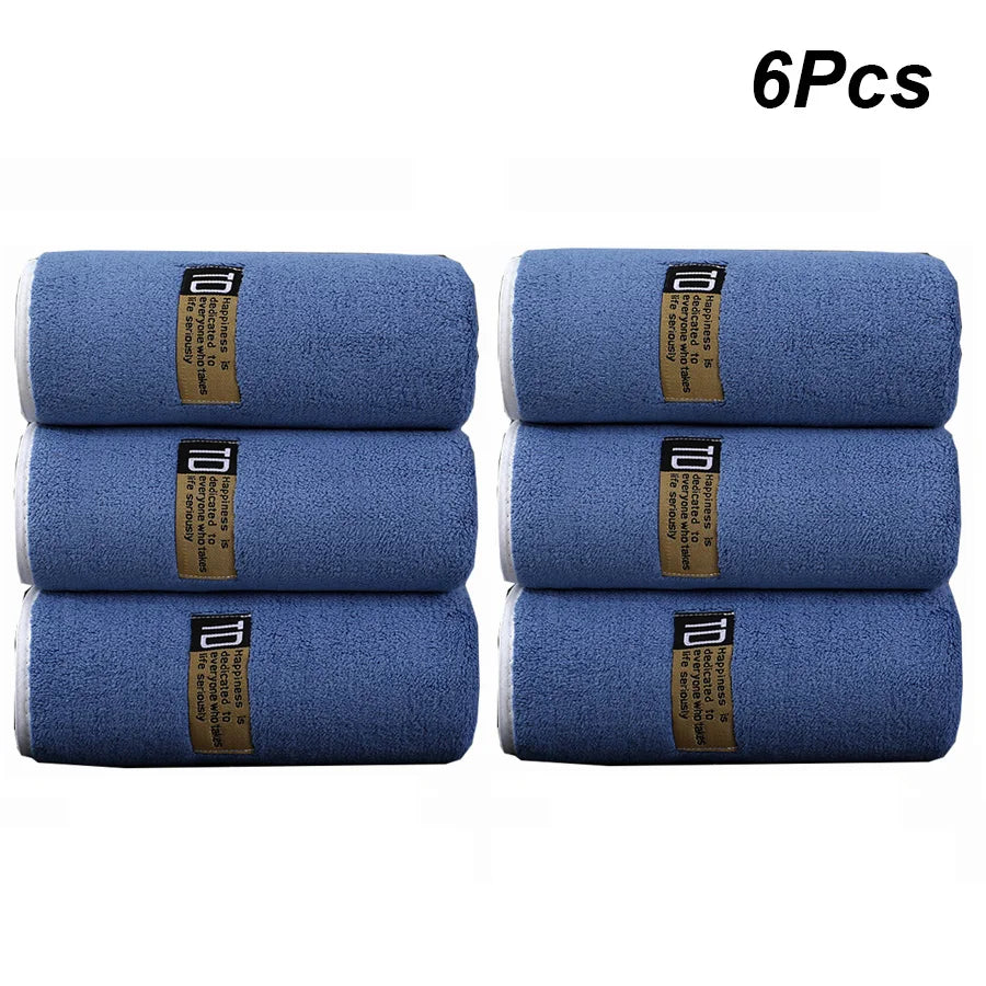Thickened Microfiber Towel Set, 6-Pack 40x80cm