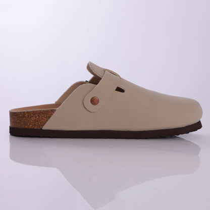 Men’s Suede Clogs — Soft Leather Cork Sandals with Arch Support