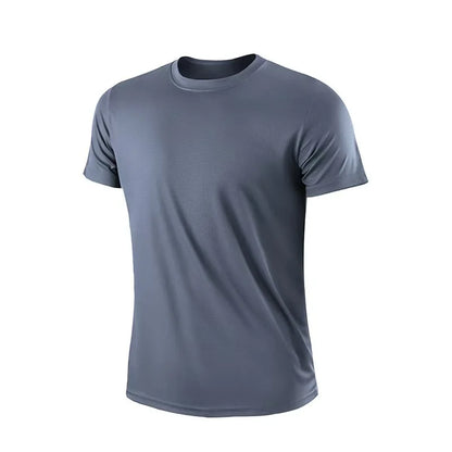 Men's Quick Dry Short Sleeve Gym Running Moisture Wicking Round Neck T-Shirt Training Exercise Gym Sport Shirt Tops Lightweight