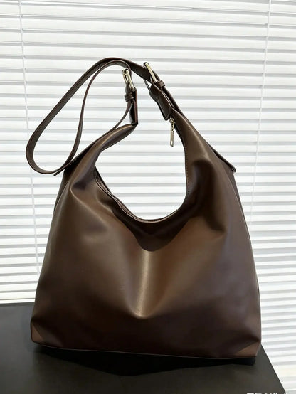 Large Capacity Solid Color Shoulder & Tote Bag