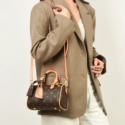 Retro Letter-Print Boston Bag, Trendy Shoulder Bag