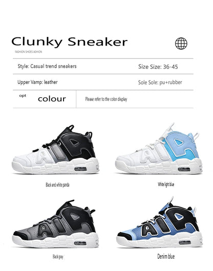 New Large-sized High-top Men's Shoes, Lightweight and Anti-slip Air Cushioned Sports Running Shoes, Casual Basketball Shoes