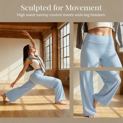 Women's High Waist Straight Leg Yoga Pants — Naked Feel Butt Lifting Ice Silk Trousers