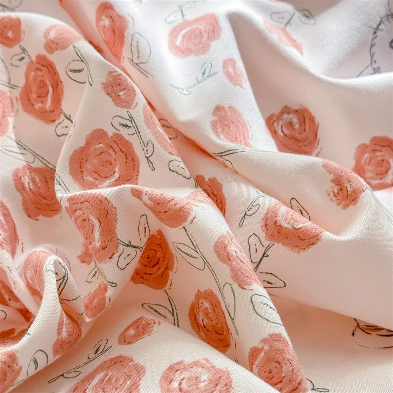 Floral Washed Cotton Fitted Sheet | Single-King