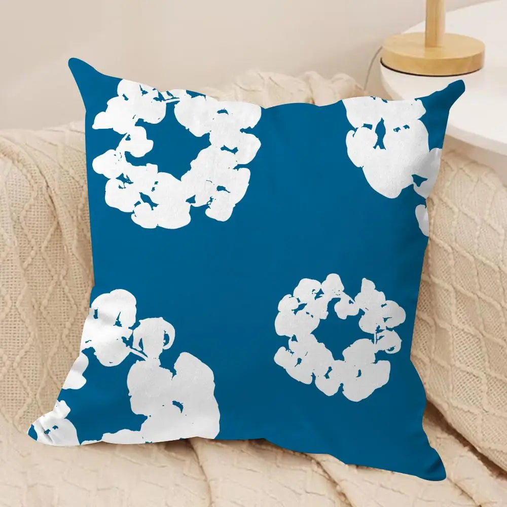 Denim Tear Print Double-Sided Plush Cushion Cover
