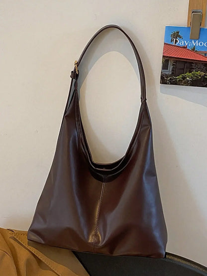 Large Capacity Solid Color Shoulder & Tote Bag