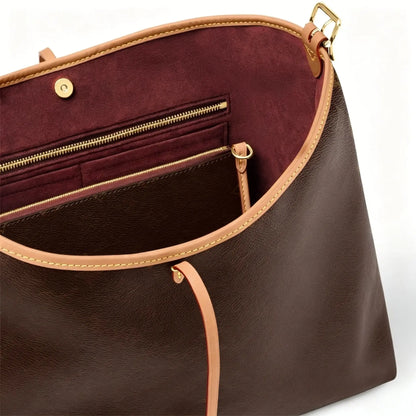 Classic PU Leather Satchel, Medium-Large Capacity