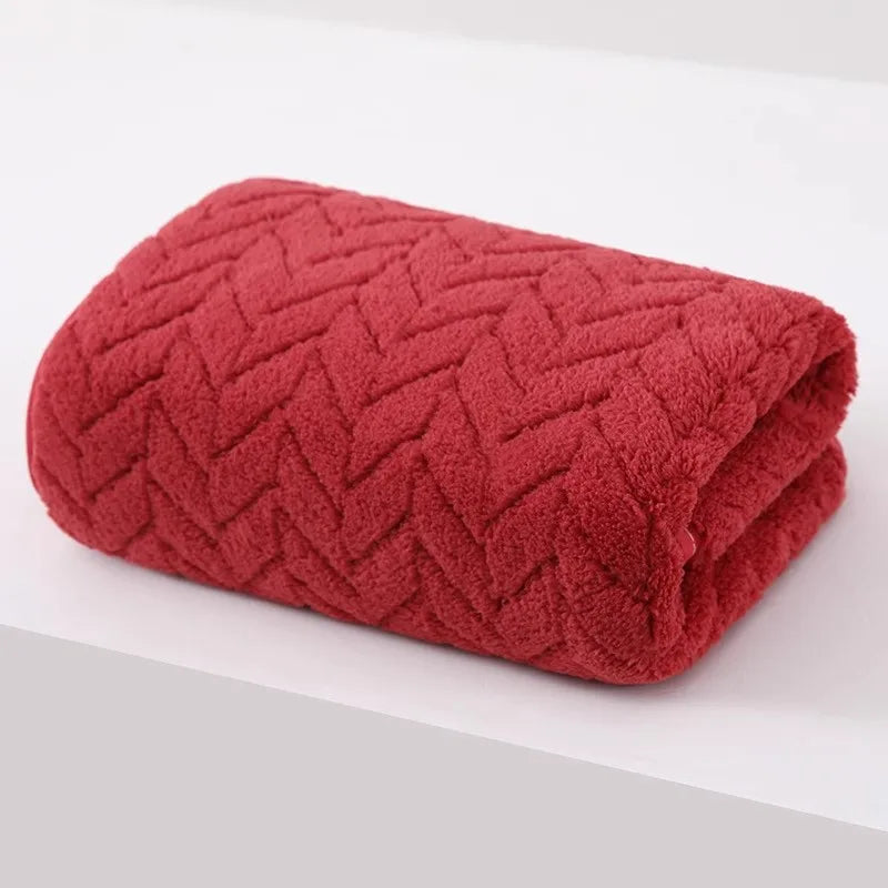 Thick Coral Velvet Bath & Beach Towel, Soft Absorbent