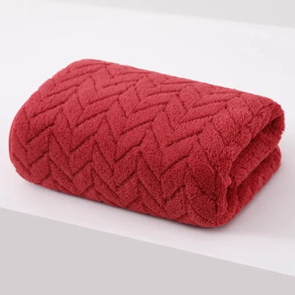 Thick Coral Velvet Bath & Beach Towel, Soft Absorbent