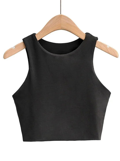 Women's Slim O-Neck Sleeveless Tank Top — Double Nylon Ladies Quality Top 6 Colors