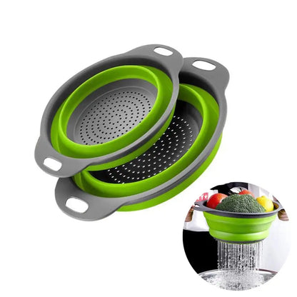 Silicone Collapsible Travel Colander and Kitchen Strainer for Pasta, Fruit and Vegetables