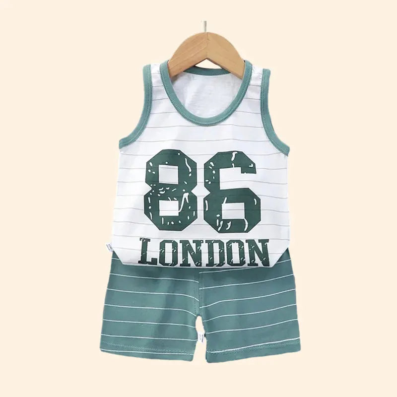 Cotton Tank Top & Shorts Vest Suit Set