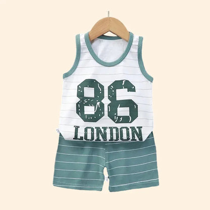 Cotton Tank Top & Shorts Vest Suit Set