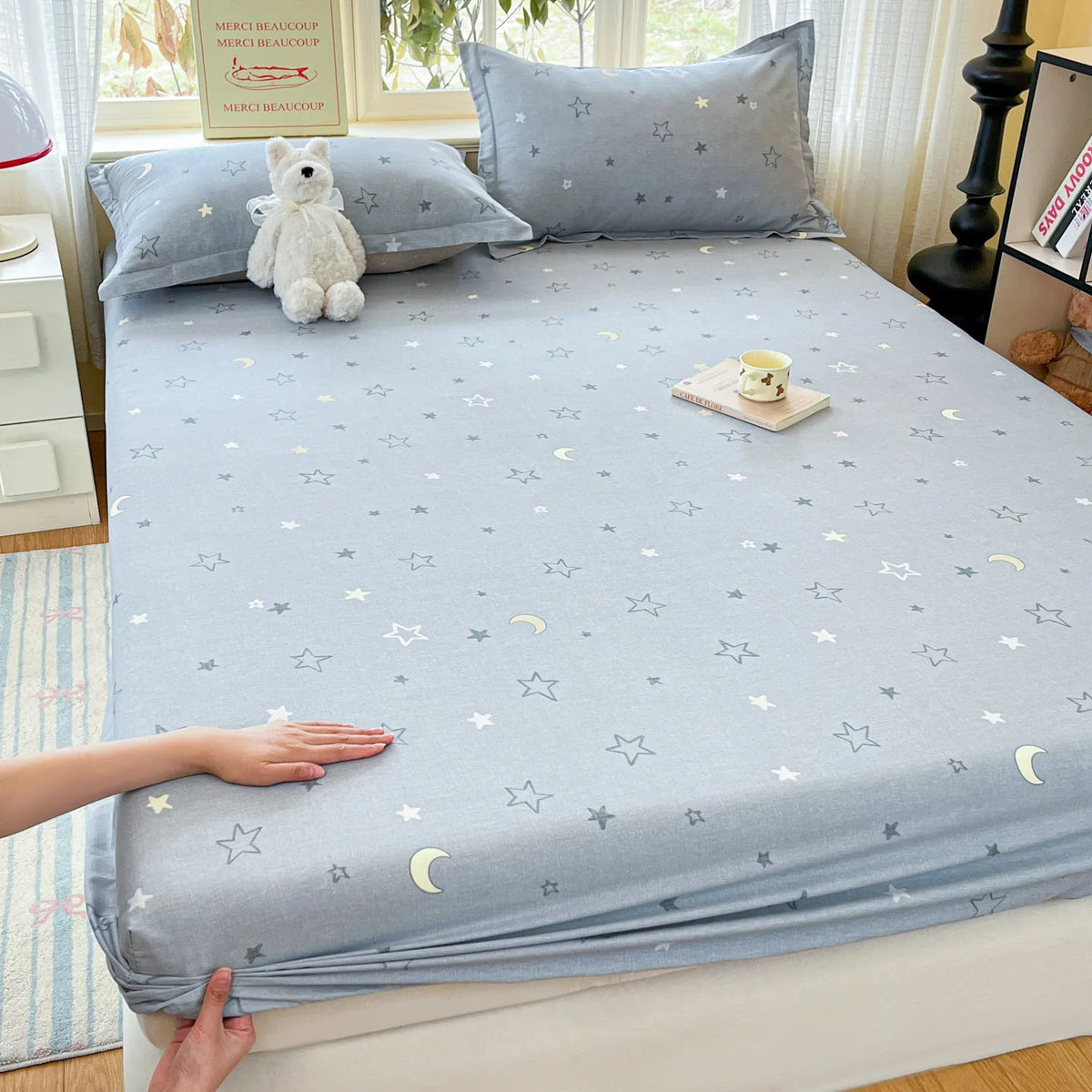 100% Cotton Cute Bear Print Bed Sheet, All Sizes