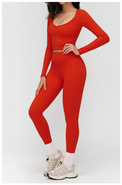 Women’s 2-Piece Yoga Tracksuit — High Waist Leggings & Sports Top