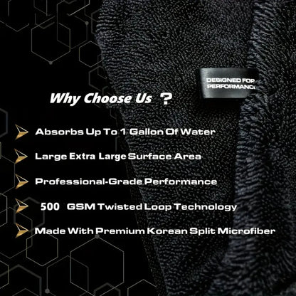 Oversized Dark Gray Microfiber Car Wash Cloth