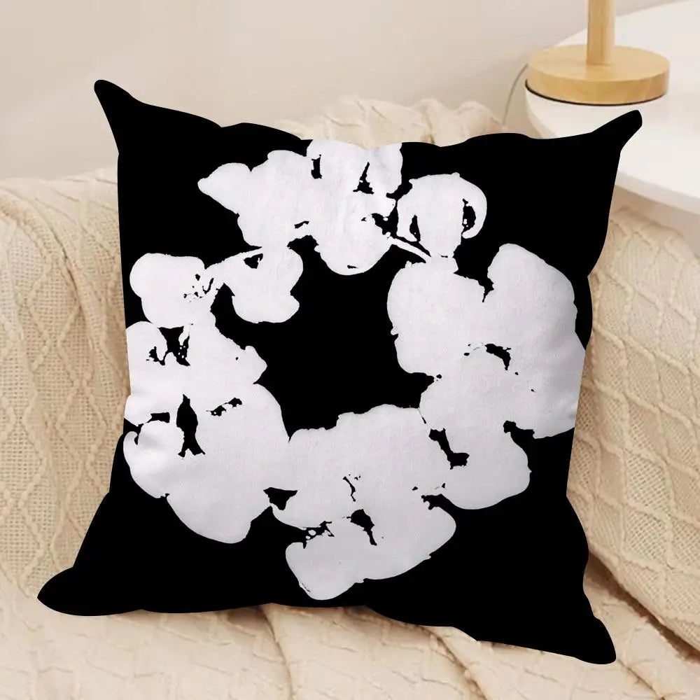 Denim Tear Print Double-Sided Plush Cushion Cover