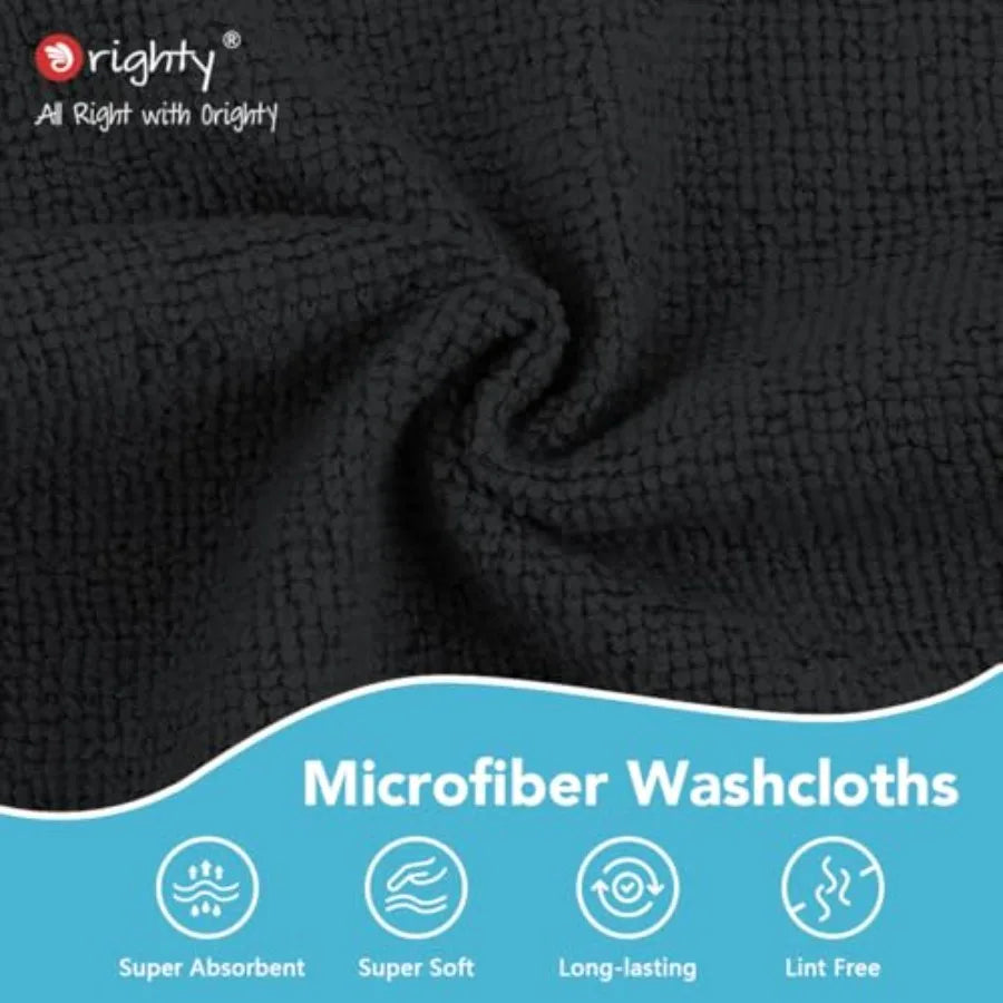 5-Pack Microfiber Face Towels & Washcloths — Bathroom, Hotel & Spa