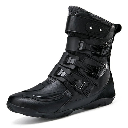 New Waterproof Men's Dirt Bike Shoes Men's Motorcycle Boots New Comfortable Leather Protective Boots Anti-slip Wear-resistant