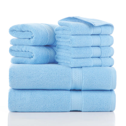 Towels 8 Piece Majestic Plush Luxury Towel Set, Cotton, Grey | Majestic - Bath Towel Set