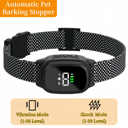 Collier de dressage anti-aboiement étanche et rechargeable pour chien — Mode vibration