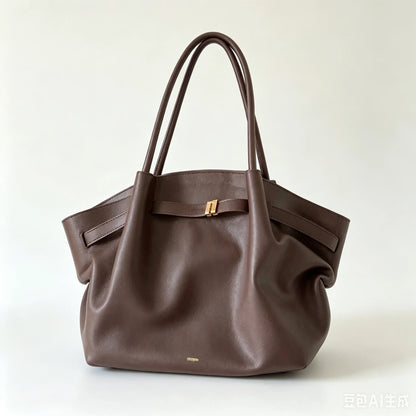 Quiet Luxury Trapeze Tote, Pebbled Vegan Leather