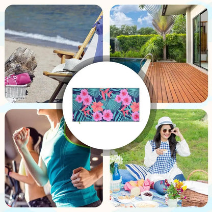 Microfiber Camping Towel 59 X 27.5 Inch Sand Proof Swimming Pool