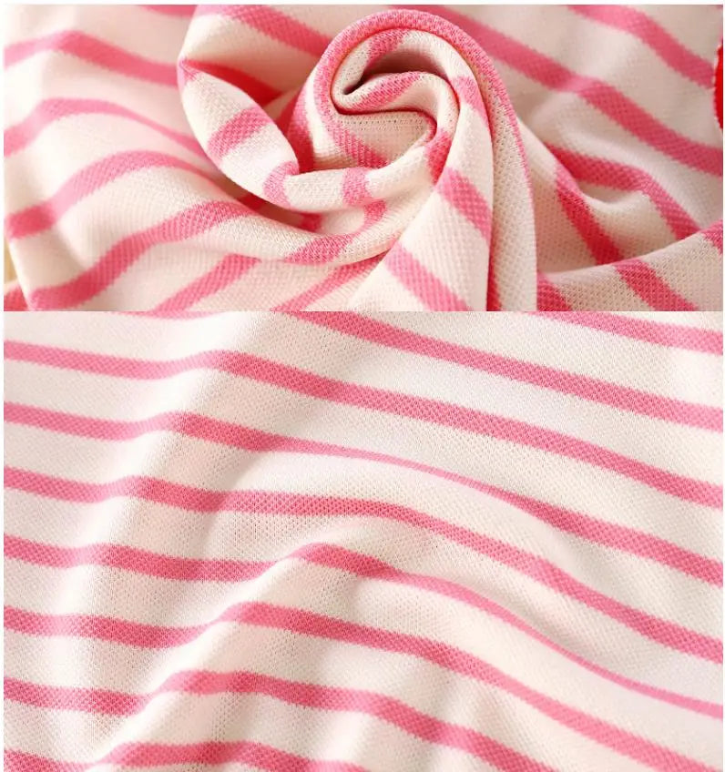 Striped Strawberry Print Girls Summer Dress