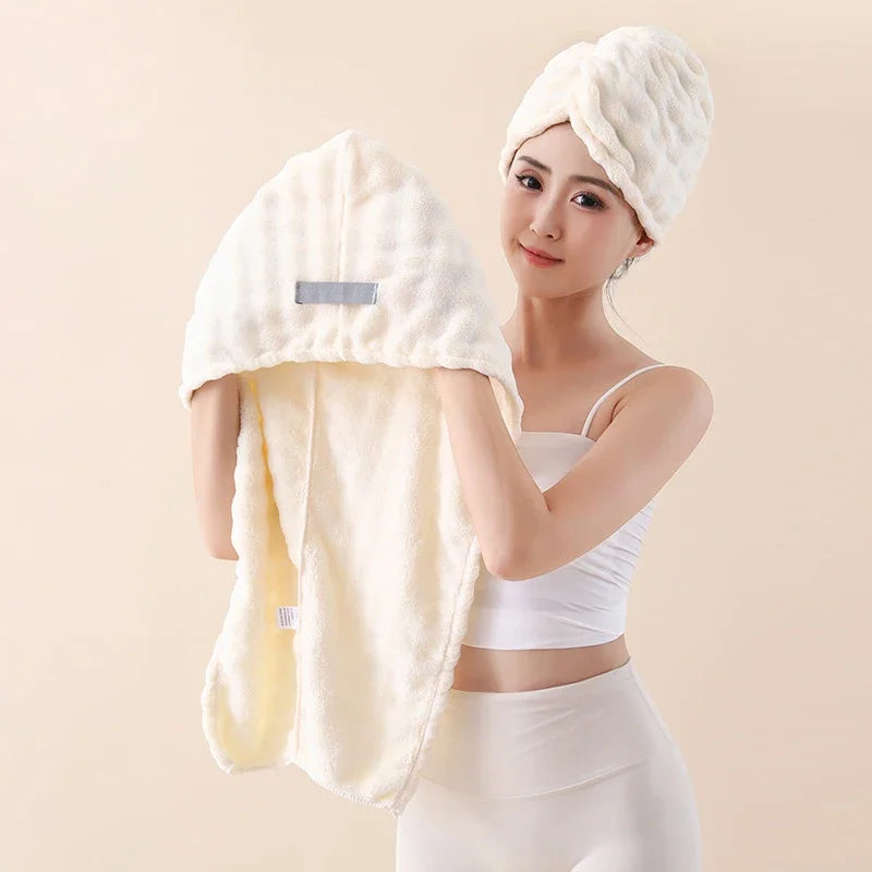 1PC Microfiber Quick Dry Hair Wrap Bonnet Super Absorbent Soft Hair Towel
