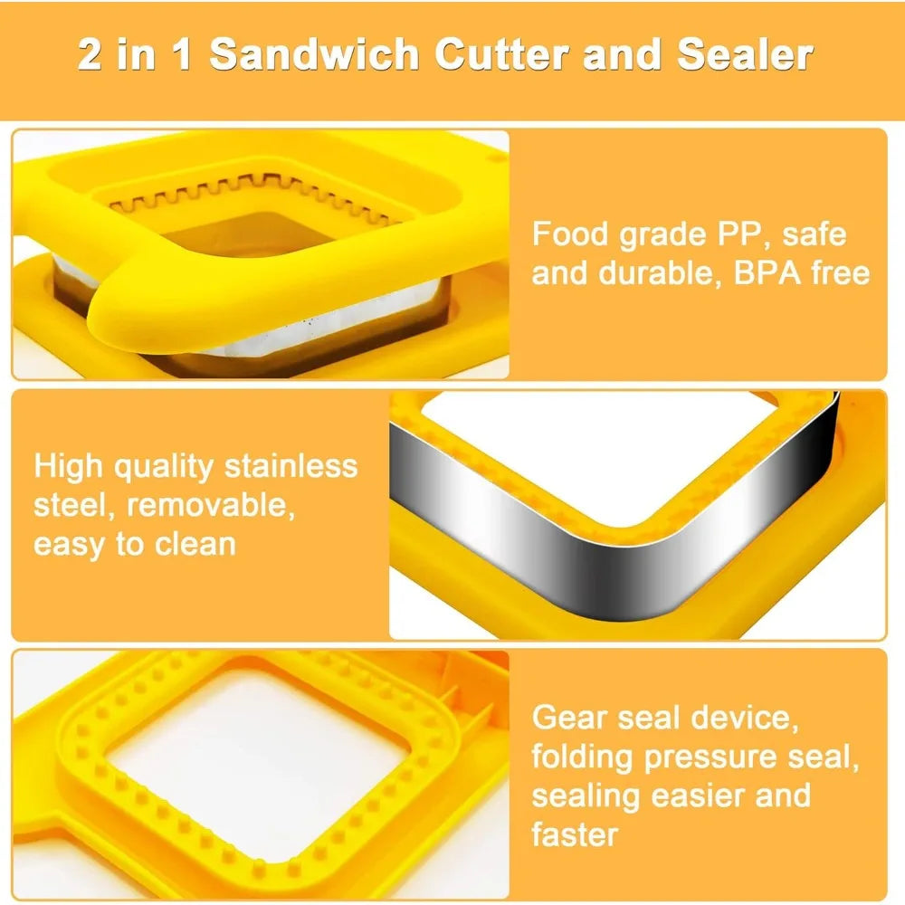 Stainless Steel Sandwich Cutter & Bread Mold Set – Fun DIY Shapes for Lunch Boxes